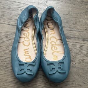 Sam Edelman | zipper Leather Teal Florence Ballet Flats Size 9M
